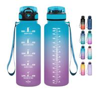 Grsta Botella agua - 1500ML - Botella de Agua Deportiva, Botella agua Gimnasio, a Prueba de Fugas y no BPA, Botella agua Gym M con Pajita para Camping, Ciclismo, Escuela