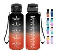 Grsta Botella agua - 1500ML - Botella de Agua Deportiva, Botella agua Gimnasio, a Prueba de Fugas y no BPA, Botella agua Gym M con Pajita para Ciclismo, Camping, Escuela