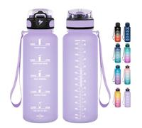 Grsta Botella agua, 1500ML Botella de Agua Deportiva, Botella agua Gimnasio, a Prueba de Fugas y no BPA, Botella agua Gym M con Pajita para Escuela, Ciclismo, Camping