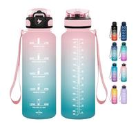 Grsta Botella agua - 1500ML - Botella de Agua Deportiva, Botella agua Gimnasio, a Prueba de Fugas y no BPA, Botella agua Gym M con Pajita para Escuela, Camping, Ciclism