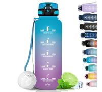 Grsta Botella agua - 1500ML - Botella de Agua Deportiva, Cantimplora Gimnasio, a Prueba de Fugas y no BPA, Cantimplora Gym Motivacional con Sello de Tiempo para Camping, Ciclismo, Escuela