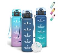 Grsta Botella Agua, 500ml Botella Agua Niños, Diseño de Cerradura, A Prueba de Fuga Cantimplora con Marcador de Tiempo, Portátil Cantimplora con Filtros para Sport, Ciclismo, Oficina