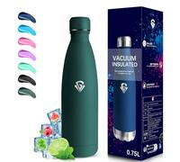 Grsta Botella Agua Acero Inoxidable- 0.75L- Botella Termica, A Prueba de Fugas, Botella Agua Gimnasio, sin BPA, Botella Aluminio, Aislamiento al Vacío, Cantimplora para Senderismo, Cámping, Yoga