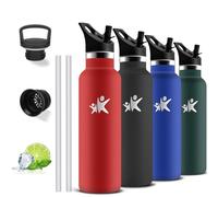 Grsta Botella Agua Acero Inoxidable- 0.75L- Botella Termica, A Prueba de Fugas, Cantimplora Gym, sin BPA, Aislamiento al Vacío, Cantimplora con Pajita, Termo para Senderismo, Yoga, Cámping, Running