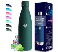 Grsta Botella Agua Acero Inoxidable- 1 litro- Botella Termica, A Prueba de Fugas, Botella Agua Gimnasio, Mantiene 24H Frio/12H Calor, Botella sin Bpa, Botella de Agua para Senderismo, Yoga, Gimnasio