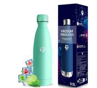 Grsta Botella Agua Acero Inoxidable- 500ml- Botella Termica, Botella de Agua, A Prueba de Fugas, Botella sin Bpa, Doble Aislamiento, Cantimplora Infantil para la Escuela, Viajar, Oficina, Cámping