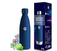 Grsta Botella Agua Acero Inoxidable- 500ml- Botella Termica, Cantimplora Acero Inoxidable, A Prueba de Fugas, Botella sin Bpa, Aislamiento al Vacío, Termo para la Escuela, Cafetería, Viajar, Oficina