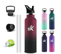 Grsta Botella Agua Acero Inoxidable- 500ml- Botella Termica, Cantimplora Acero Inoxidable, A Prueba de Fugas, Botella con Pajita, Aislamiento al Vacío, Termo para Escuela, Deportes, Gym