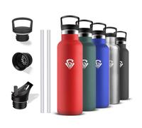 Grsta Botella Agua Acero Inoxidable- 500ml- Botella Termica, sin Bpa, Cantimplora Termica, A Prueba de Fugas, Termo con Pajita, Doble Aislamiento, Cantimplora Infantil para Escuela, Viajar, Deportiva