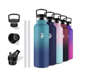 Grsta Botella Agua Acero Inoxidable 750ml, Botella Agua, A Prueba de Fugas, Termo, con Pajita y Filtro, Botella agua Gimnasio, Doble Aislamiento, Cantimplora sin BPA, para Oficina, Viajar, Cámping