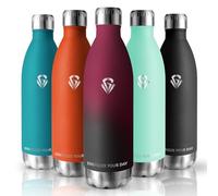 Grsta Botella Agua Acero Inoxidable, Botella Termica 1 litro, Botella de Agua sin BPA, A Prueba de Fugas, Botella Agua Gimnasio, Doble Aislamiento al Vacío, Botella de Agua para Outdoor, Senderismo