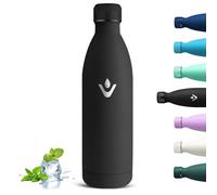 Grsta Botella Agua Acero Inoxidable, Botella Termica 1 litro, Reutilizable Termo Sin BPA, Cantimplora Termica a Prueba de Fugas, Mantiene 24H Frio/12H Calor, Botella Agua Gimnasio para Yoga, Hogar