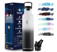 Grsta Botella Agua Acero Inoxidable, Botella Termica 1l, sin BPA, Botella agua Gimnasio, Cantimplora Termica para Adultos, Deporte, Oficina, Escuela, Gym