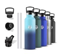 Grsta Botella Agua Acero Inoxidable, Botella Termica 500ml, A Prueba de Fugas, Cantimplora con Pajita, Mantiene 24H Frio/12H Calor, Cantimplora Infantil, Termo para la Oficina, Deportiva, Escuela