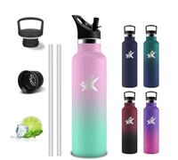 Grsta Botella Agua Acero Inoxidable, Botella Termica 500ml, A Prueba de Fugas, Cantimplora Gym, Doble Aislamiento, Cantimplora Infantil, Fácil de Limpiar, para Cámping, Senderismo, Oficina, Gym