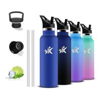 Grsta Botella Agua Acero Inoxidable, Botella Termica 500ml, A Prueba de Fugas, Cantimplora Infantil, Doble Aislamiento, Cantimplora sin Bpa, Termo para la Escuela, Cafetería, Viajar, Cámping, Oficina