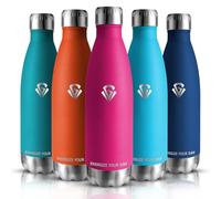 Grsta Botella Agua Acero Inoxidable, Botella Termica 500ml, Botella Gimnasio sin BPA, Botella Agua Niños, Cantimplora Termica 0.5l para Gym, Escuela, Deportiva, Ciclismo