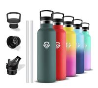 Grsta Botella Agua Acero Inoxidable, Botella Termica 750ml, A Prueba de Fugas, Cantimplora Gym, sin BPA, Cantimplora Acero Inoxidable, Fácil de Llevar, para Oficina, Yoga, Cámping, Viajar, Deportiva