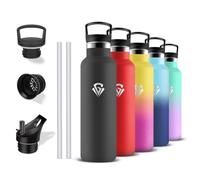 Grsta Botella Agua Acero Inoxidable, Cantimplora Termica 500ml, A Prueba de Fugas, Botella Agua Niños, con Pajita, Mantiene 24H Frio/12H Calor, Cantimplora sin Bpa, para Oficina, Camping, Deportiva