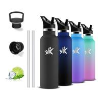 Grsta Botella Agua Acero Inoxidable, Cantimplora Termica 500ml, A Prueba de Fugas, Botella Agua Niños, con Pajita, Mantiene 24H Frio/12H Calor, Cantimplora sin Bpa, para Oficina, Deportes, Camping