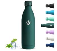 Grsta Botella Agua Acero Inoxidable, Sin BPA Botella Termica 1 litro, Prueba de Fugas Termo, Mantiene 24H Frio/12H Calor, Reutilizable Cantimplora Termica, Botella Agua Gimnasio para Viaje, Sport, Gym