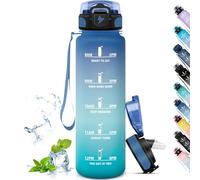 Grsta Botella Agua, Agua Gimnasio, Botella Agua 1 Litro, Fácil de Limpiar, Agua con Pajita con Eslogan Motivacional, Agua Motivacional para Senderismo, Bicicleta, Yoga