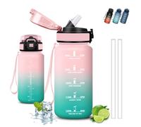 Grsta Botella agua, Botella Agua 500ml, A Prueba de Fugas, Cantimplora Con Cierre de Seguridad, Reutilizable, Cantimplora con Pajita, para la Escuela, Cafetería, Acampada, Deportes, Oficina