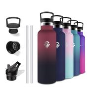 Grsta Botella Agua, Botella Agua Acero Inoxidable 750ml, A Prueba de Fugas, Botella con Pajita, sin BPA, Botella Termica, Mantiene 24H Frio/12H Calor, Cantimplora para Oficina, Cámping, Senderismo