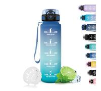 Grsta Botella Agua, Botella Agua Niños con Filtro, Botella Agua Deporte a Prueba de Fugas, Botella Agua 500ml, Fácil de Limpiar, Botella para la Escuela, Gimnasio, Oficina, Blue-Green