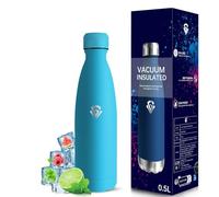 Grsta Botella Termica 500ml, Cantimplora, A Prueba de Fugas, Cantimplora Bpa, Mantiene 24H Frio/12H Calor, Botella Agua Acero Inoxidable para la Escuela, Viajar, Oficina