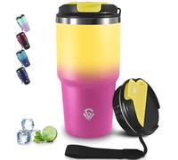 Grsta Vaso Termico 600ml, Antigoteo Vaso Termo Cafe para Llevar, Mantiene el frío 8h y el calor 6h, para Frío y Caliente, Taza Termo de Acero Inoxidable, Aislada al Vacío Taza Termica