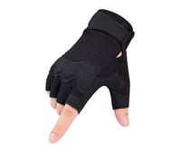 GRTE Guantes Tácticos De Medio Dedo Hombres Mujeres Guantes Antideslizantes Sin Dedos para Deportes Al Aire Libre Ciclismo Motocicleta Senderismo Escalada Camping Caza Correr,Negro,XL
