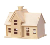 Grtheenumb Casa Modelo, Casas de Madera para Manualidades, 1 Juego de Rompecabezas de Madera Natural 3D, Modelo de casa de Montaje, Rompecabezas educativos Rurales 3D, para Adultos