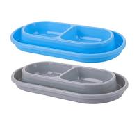 Grtheenumb Cuenco para Gatos a Prueba de Hormigas, 2 Cuencos de Comida para Gatos a Prueba de Hormigas, Bandeja Doble, Cuenco para Perros, comedero de plástico, 10, 8x5, 9x1, 4 Pulgada