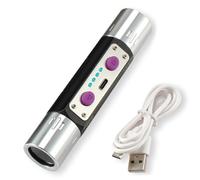 Grtheenumb Equipo de iluminación|Linterna Profesional para Piedras Preciosas con luz UV de 365 NM y 254 NM, luz Negra de Doble Onda para inspección de minerales y divisas, Carga rápida Tipo C, Negra