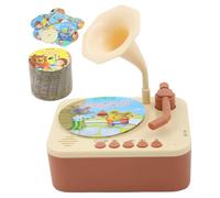 Grtheenumb Fonógrafo para niños pequeños con 96 Tarjetas, Tocadiscos para niños, Reproductor de Cuentos y música, música para pequeños, fonógrafo Educativo para y niñas, Juguetes para para el