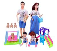 Grtheenumb Juego de muñecas Embarazadas de 5 Personas con bebé extraíble, Juego de muñecas realistas para mamá de 12 Pulgadas para niños, Juguete Educativo para Embarazadas, de Roles