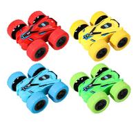 Grtheenumb Juguetes de Coches de Carreras, Juguetes de Coches, 4 Piezas de de Doble Cara a Prueba de Golpes, vehículos impulsados por fricción para niños y niñas pequeños
