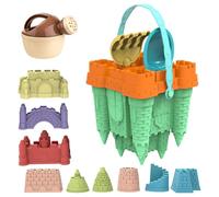 Grtheenumb Moldes para Castillos de Arena, Kit de construcción de Castillos de Arena, 14 unids/Set de Juguetes de Playa de plástico con Pala de moldes, Juguetes portátiles de Caja de para niños
