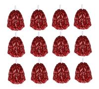 Grtheenumb Pom Poms Cheerleading, Paquete de 12 Pompones de porristas, día del Juego con Asas de Agarre cómodo para Equipos Deportivos, Baile y reuniones de Pep, Rojo
