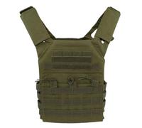 Grtheenumb Portaplacas, Chaleco táctico para Hombres y Mujeres, Chaleco de Seguridad Ligero de liberación rápida Portaplacas para Juegos de Guerra de Tiro de Paintball al Aire Libre, Verde Militar