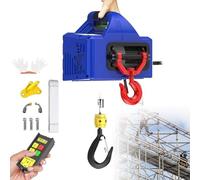 Grúa de elevación eléctrica portátil: cabrestante de control remoto inalámbrico de 500 kg con motor de cobre puro y altura de elevación de 7,6 m, para elevación de jardines, bosques