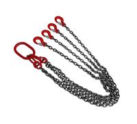 Grúa de eslinga de cadena de 4 patas, 5T, 1,5 m, Ø 8 mm, con gancho de horquilla para fábricas, obras de construcción y minas