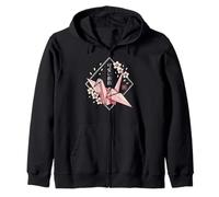 Grúa de Origami Kawaii - Estética Japonesa Sakura Sudadera con Capucha