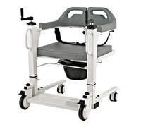 Grúa hidráulica para pacientes - Silla de ruedas ligera para traslados de la cama al baño - Ayuda portátil con balancín único - Tecnología A