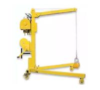 Grúa pequeña móvil con cabrestante y mini motor de 220 V, grúa manual doméstica plegable portátil, capacidad de carga de 200/300/500 kg(300kg(with manual winch+motor))
