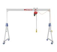 Grúa portal de aluminio ALU1 Vetter, con polipasto eléctrico de cadena BA, carga máx. 1000 kg