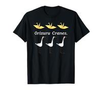 Grúas Orizuru. Pájaro Origami, Amuleto Suerte Papel japonés Camiseta