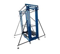 Grúas y polipastos de remolque Andamio eléctrico plegable móvil, plataforma de elevación multifuncional para sitio construcción, Control remoto en casa(4m 500kg Red)