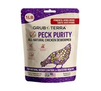 GrubTerra Polvo desparasitante de pollo natural, mezcla de hierbas totalmente natural para el bienestar diario, el gusano de pollo es seguro para huevos y todas las edades, ajo, semillas de calabaza